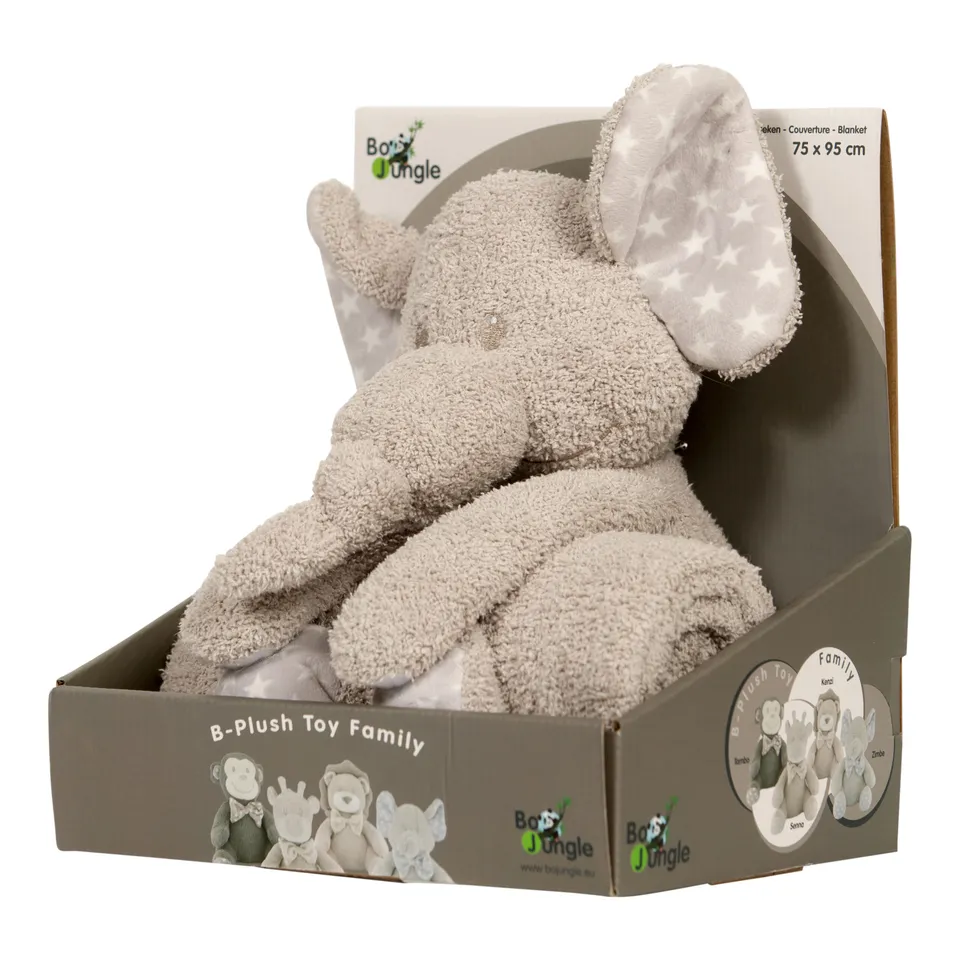 BoJungle Zimbe peluche elefante con copertina 75x95