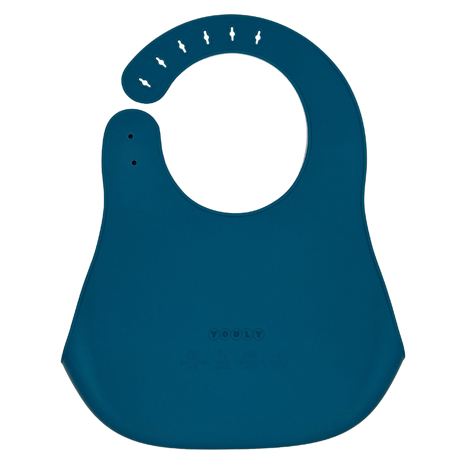 Youly Slab bavaglino silicone blu con tasca regolabile