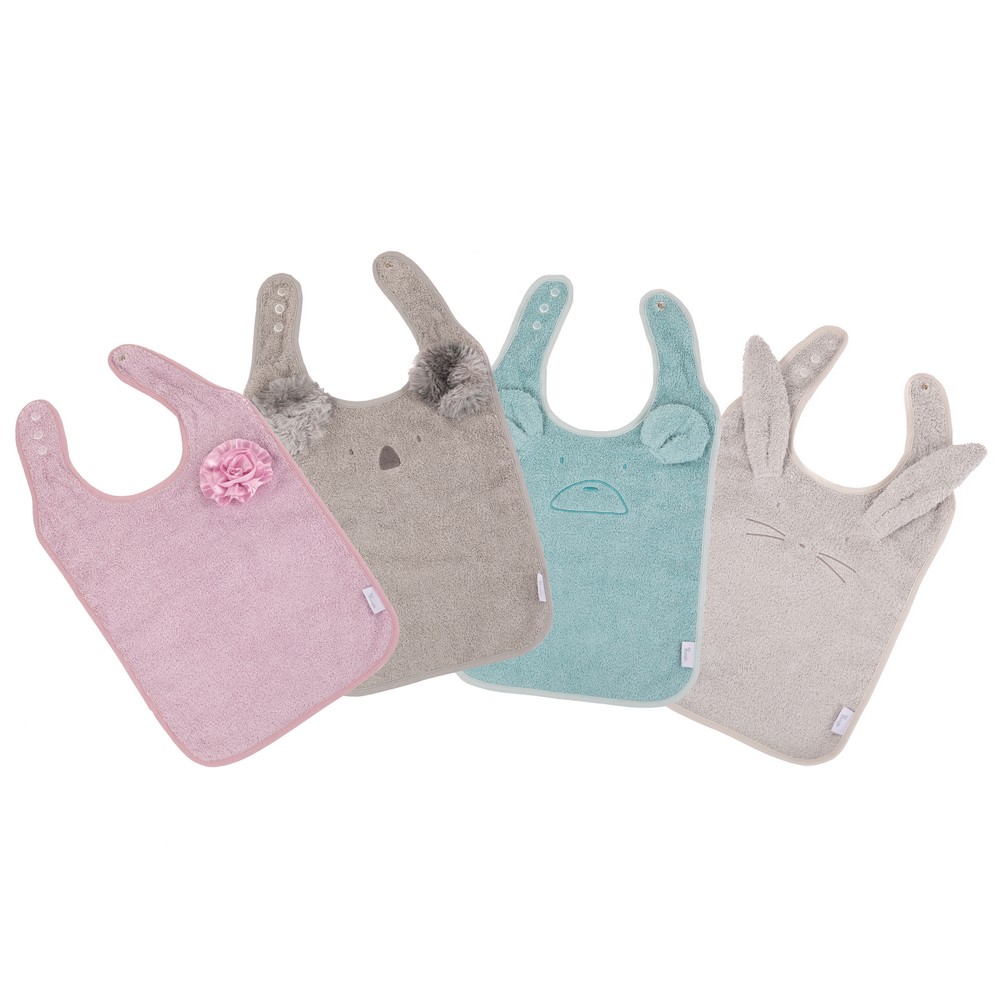 BoJungle B-Bib bavaglino spugna rosa cotone bio