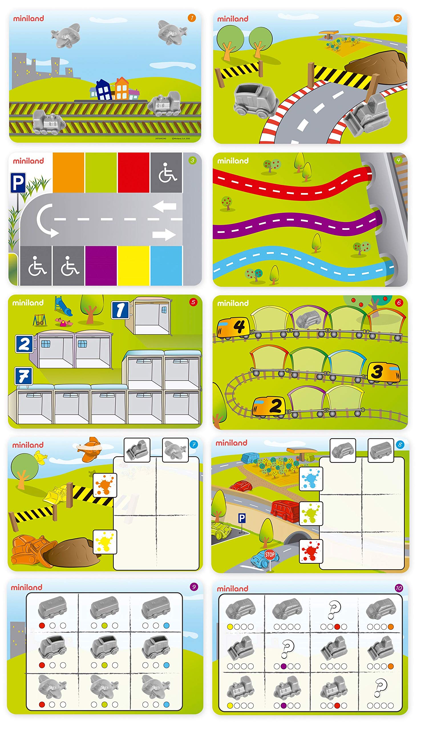 Miniland Sort & Count gioco veicoli 36 pezzi 6 colori