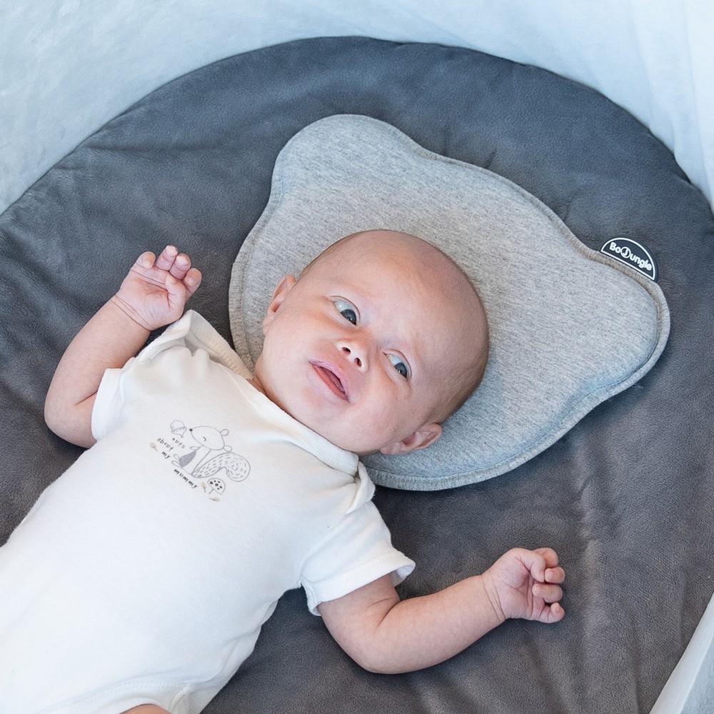 BoJungle Sleep B-Cosy Cuscino Testa Neonato Grigio Jersey