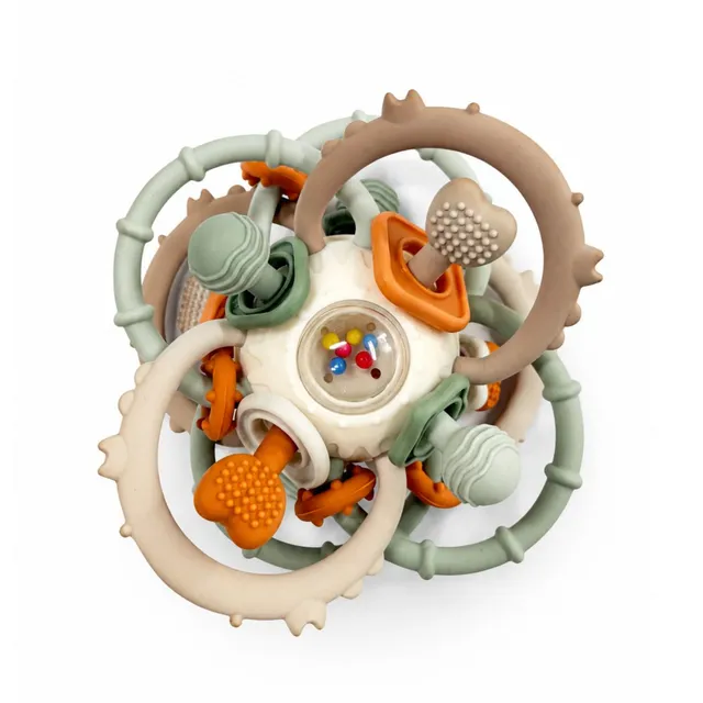 BoJungle Playtime Silicone Twist Rattle Ball Palla Sensoriale