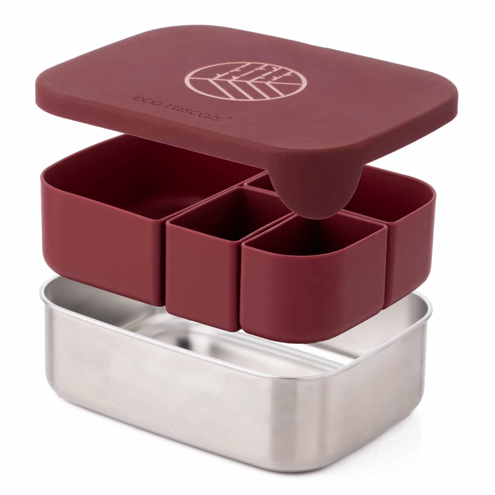 Eco Rascals Lunchboxes Portapranzo Acciaio Bordeaux 1600 ml