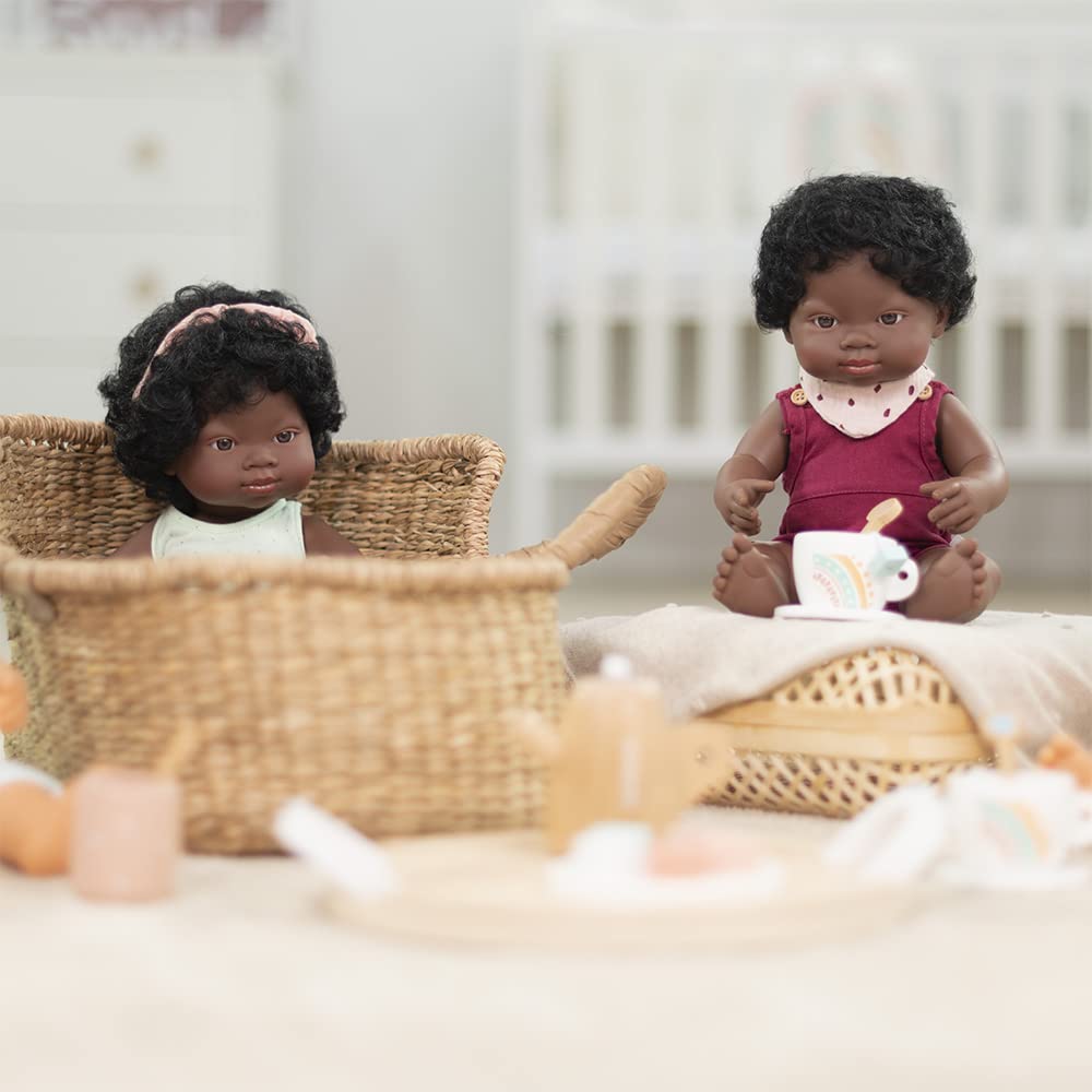 Miniland Bambola Africana 38 cm Vinile 31153 con Intimo