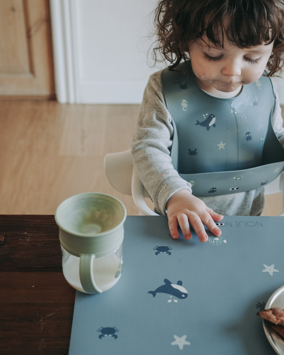 Noui Noui Bibs bavaglino silicone Wild Ocean con tasca