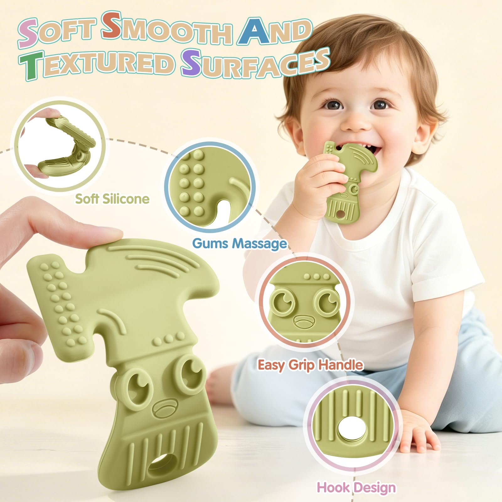 TYRY.HU Teethers massaggiagengive silicone 4 pezzi A