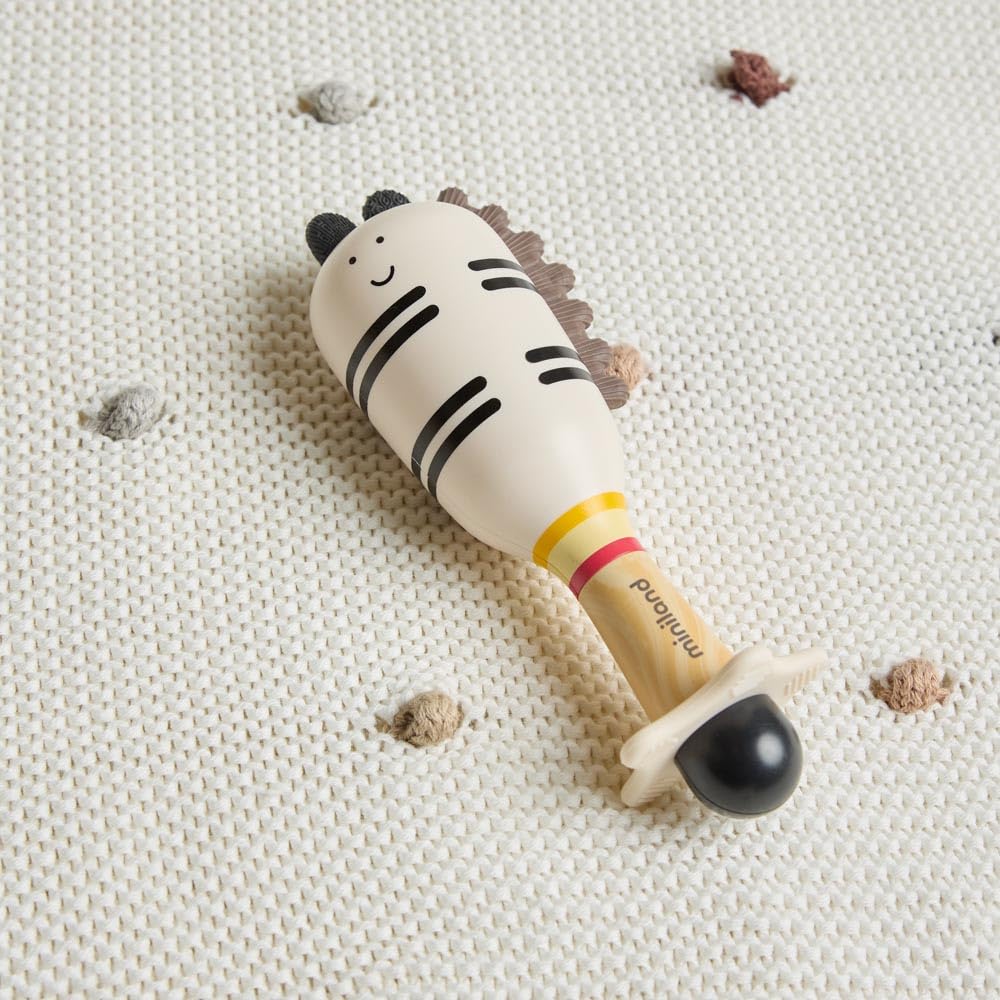 Miniland Baby Zebra Rattle sonaglio silicone alimentare