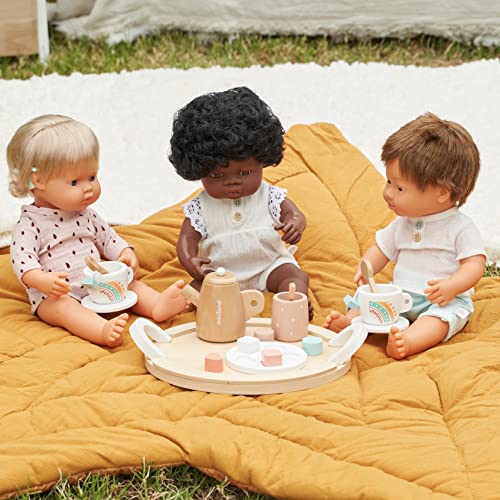 Miniland Bambola Africana 38 cm Vinile 31153 con Intimo