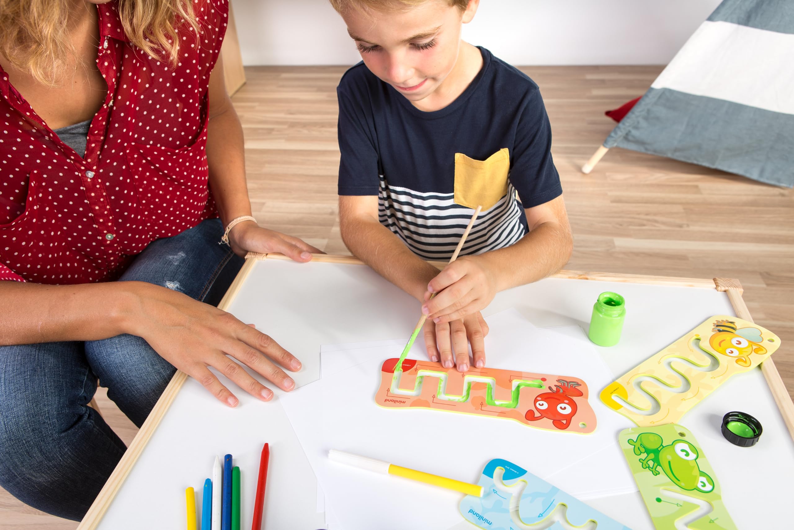 Miniland Basics Patterns stencil pre-scrittura 4 pezzi dai 2 anni