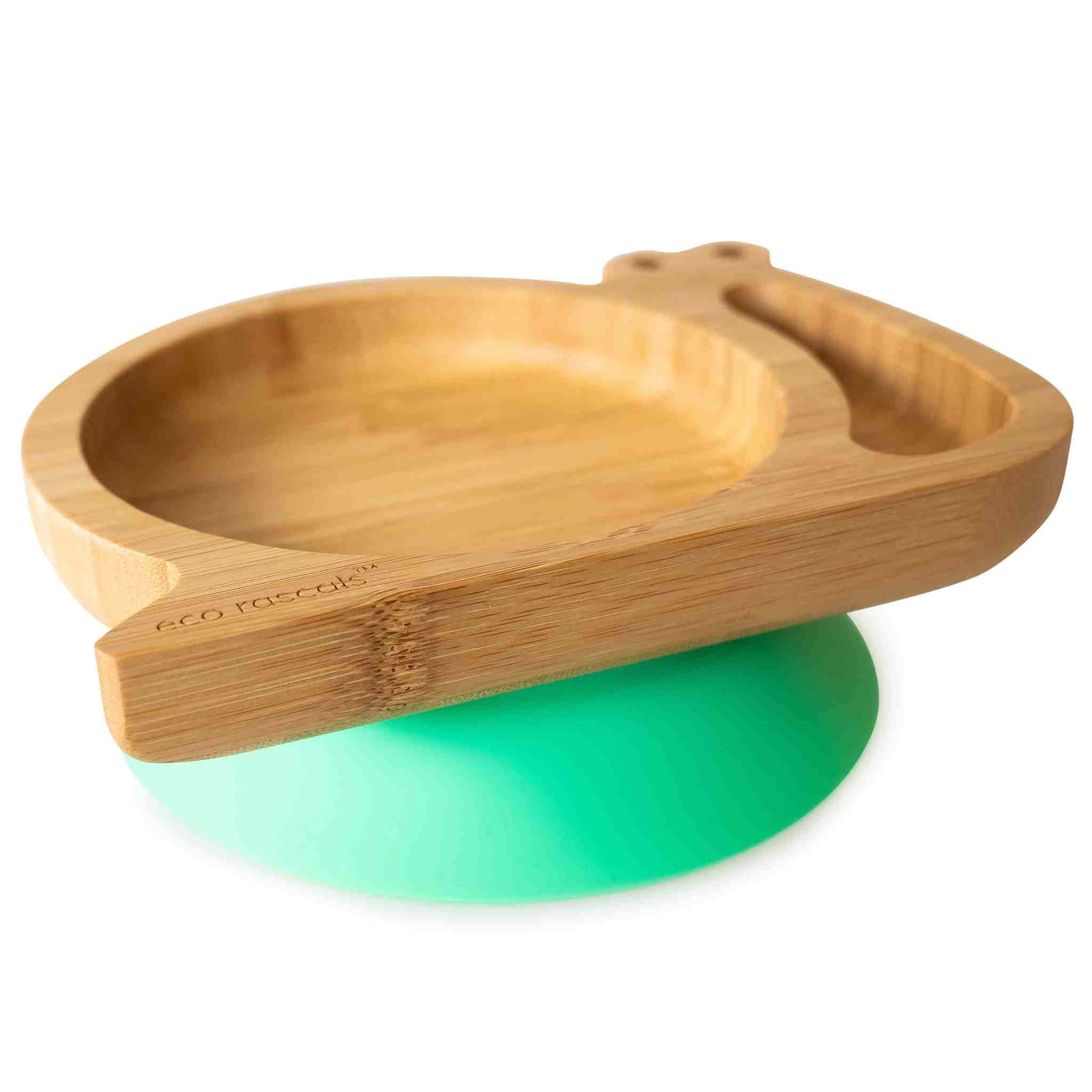 Eco Rascals Bamboo Plates Snail piatto lumaca con ventosa oro