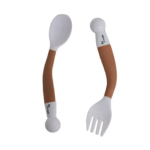 BoJungle Food & Drink B- Bendable Spoon Fork posate bimbo terracotta