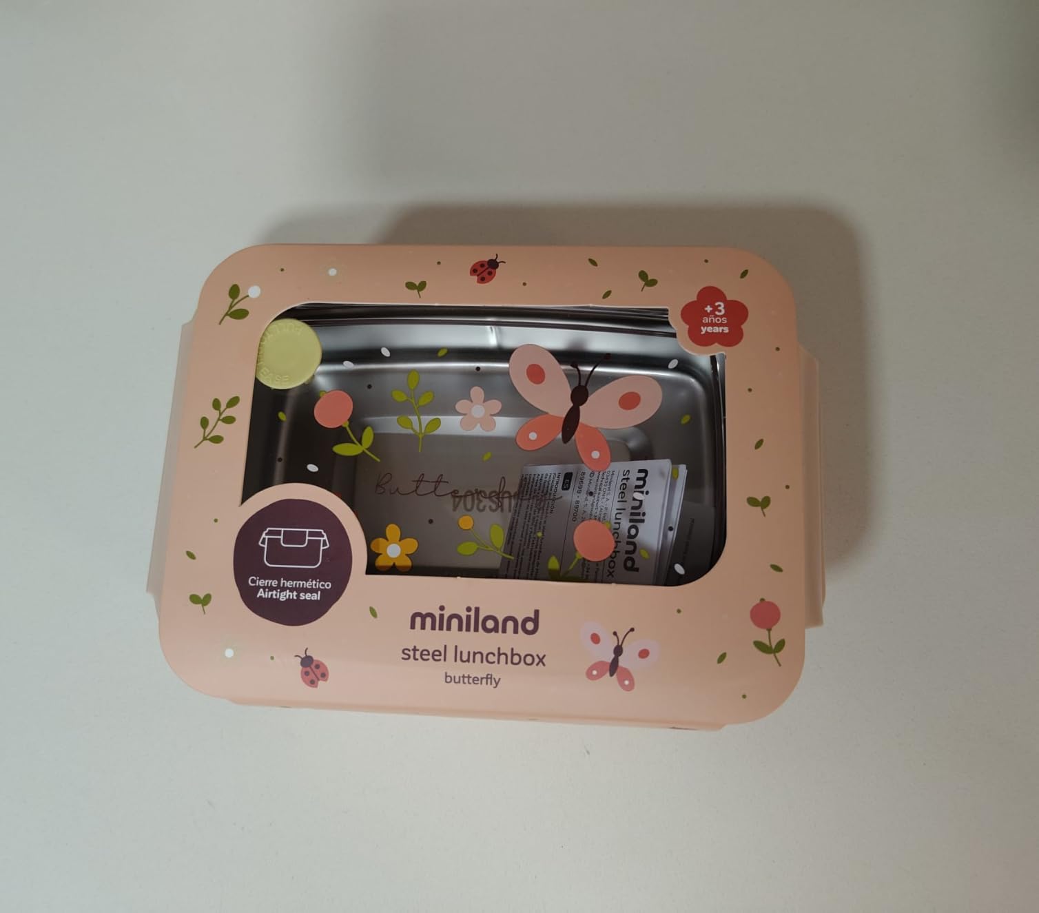 Miniland Steel Lunchbox Acciaio Butterfly 800 ml