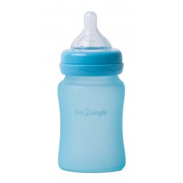 BoJungle B-Thermo biberon vetro 150 ml turchese silicone
