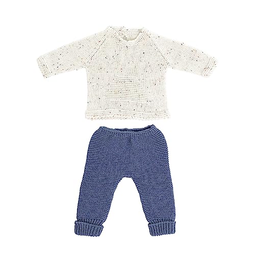 Miniland set beige blu vestito bambola 40 cm maglia
