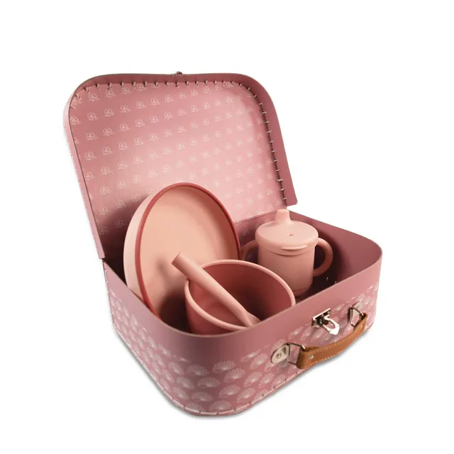 Mizu Baby Taiki Meal Set Pappa Silicone Rosa 5 Pezzi