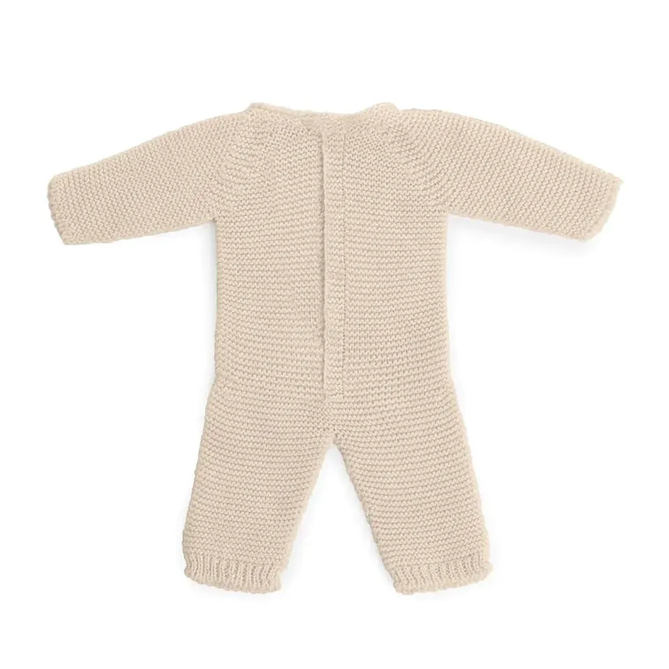 Miniland Bambole pigiama beige maglia bambola 38cm tessuto riciclato