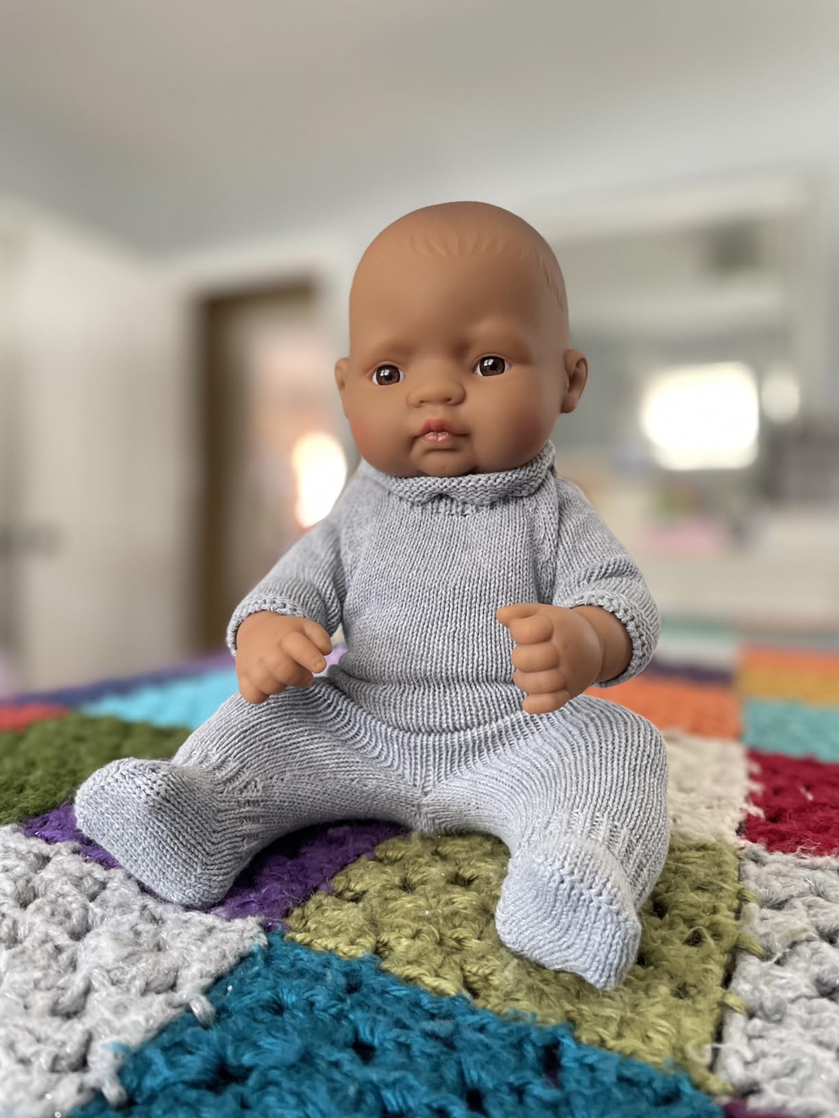 Miniland Dolls pigiama blu bambola 32 cm fibra riciclata