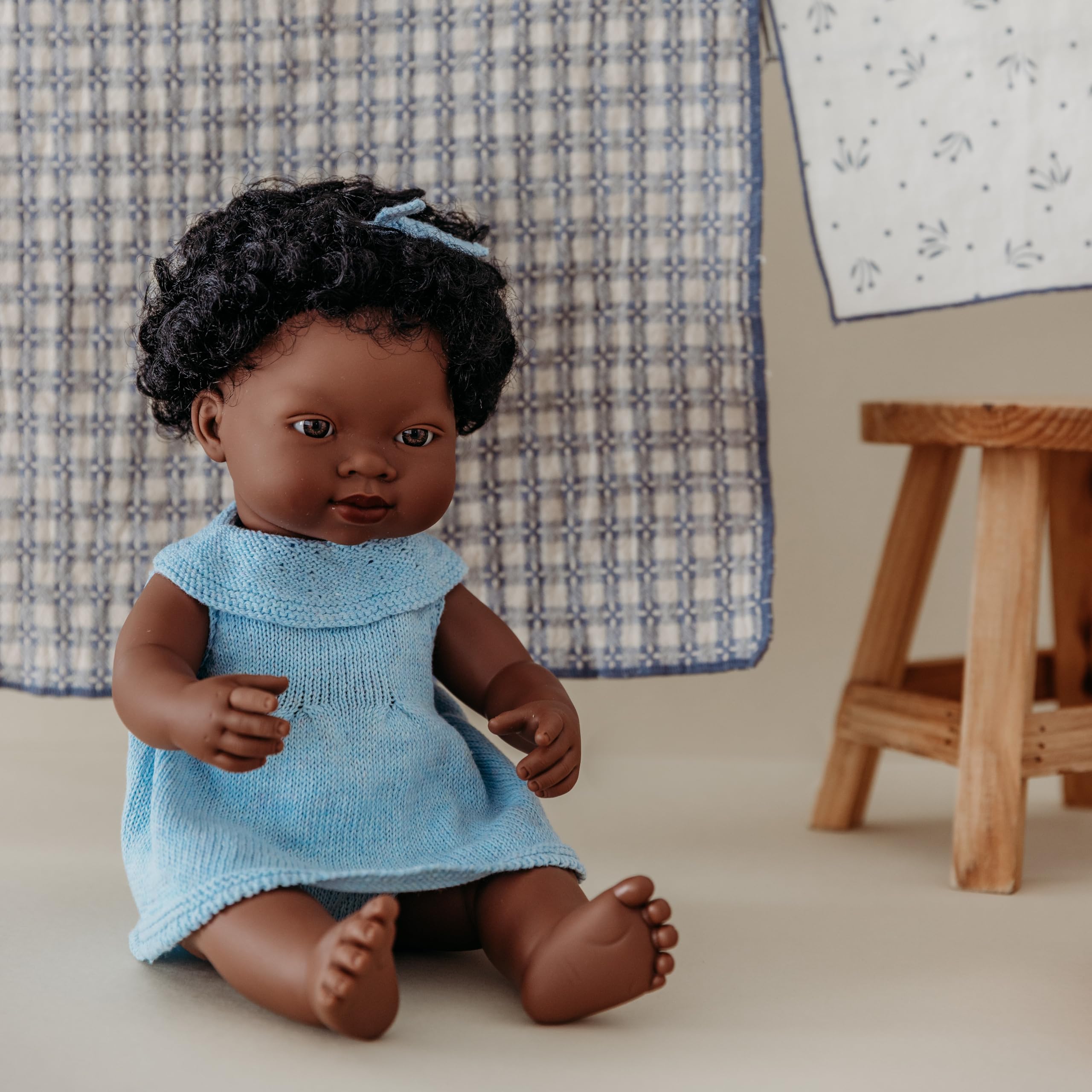 Miniland Vestito Blu con Culotte Fascia Bambola 38 cm Maglia