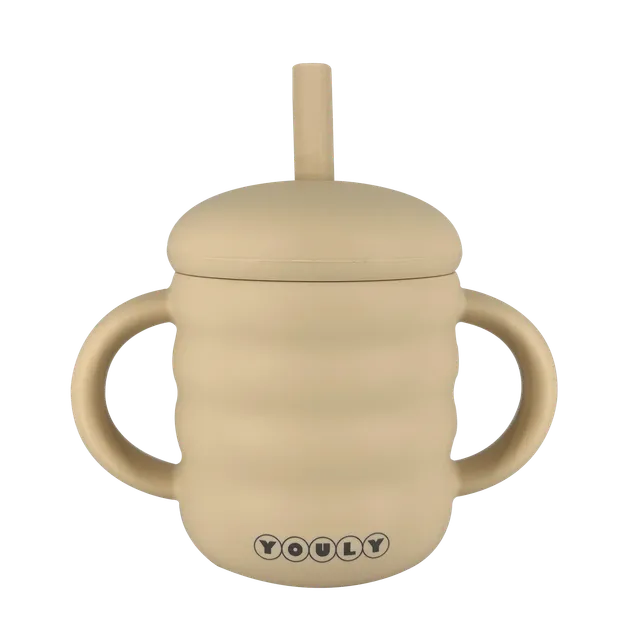 Youly Bubble tazza con cannuccia crema in silicone alimentare