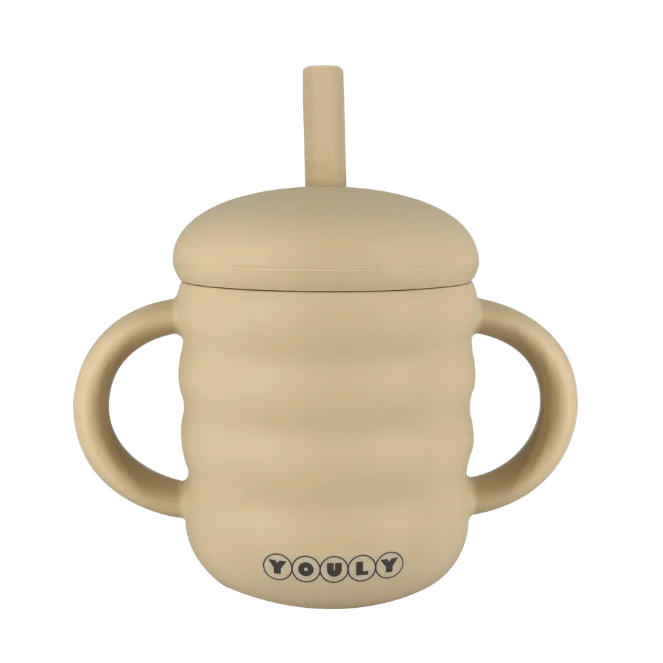 Youly Bubble tazza con cannuccia crema in silicone alimentare