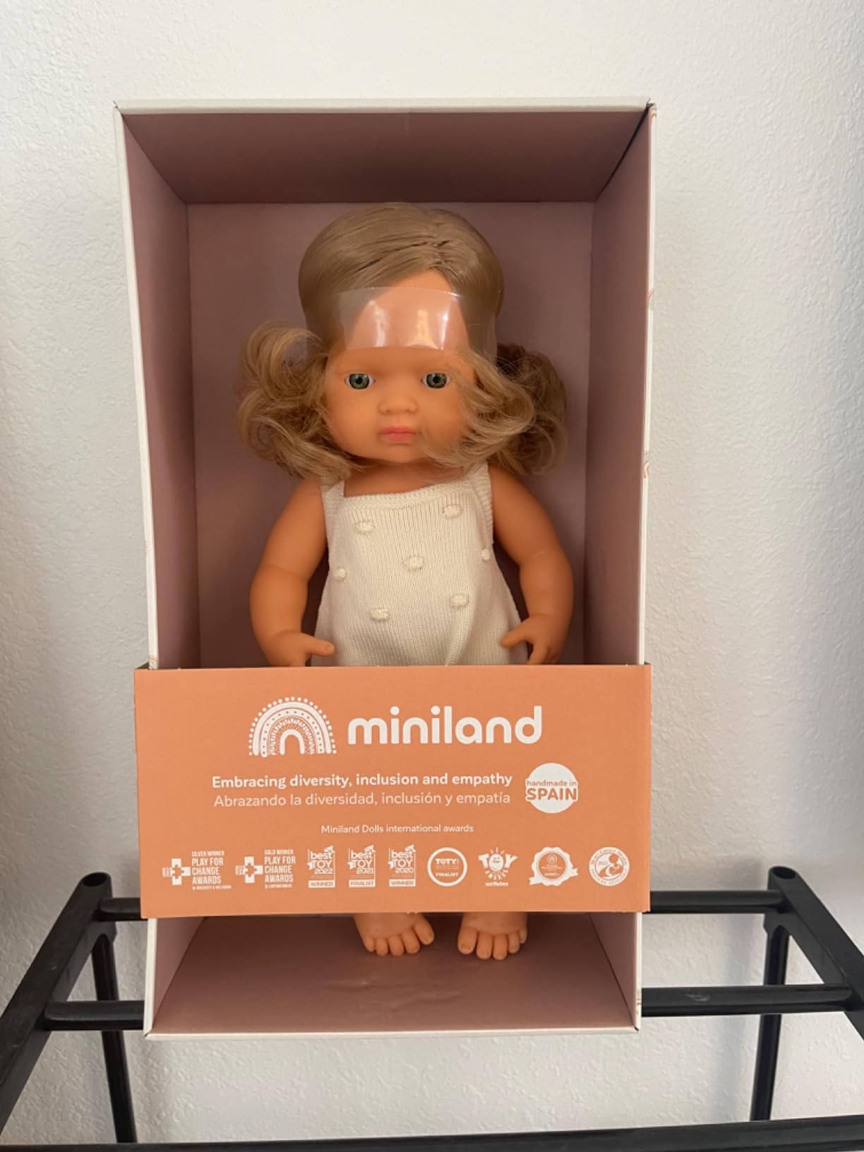 Miniland Colourful Bambola Caucasica 38 cm Biondo Scuro