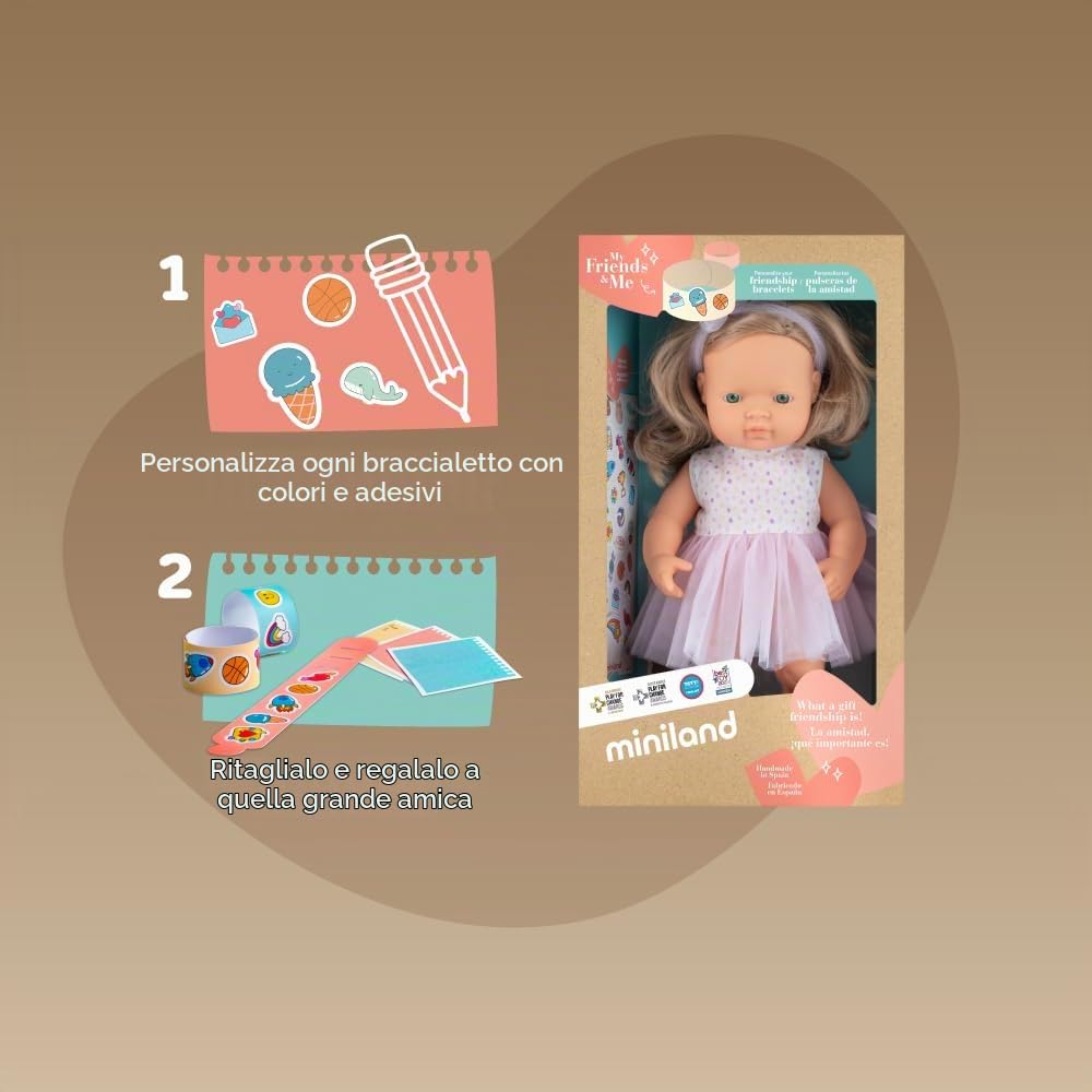Miniland My Friends Bambola Bionda 38 cm Caucasica