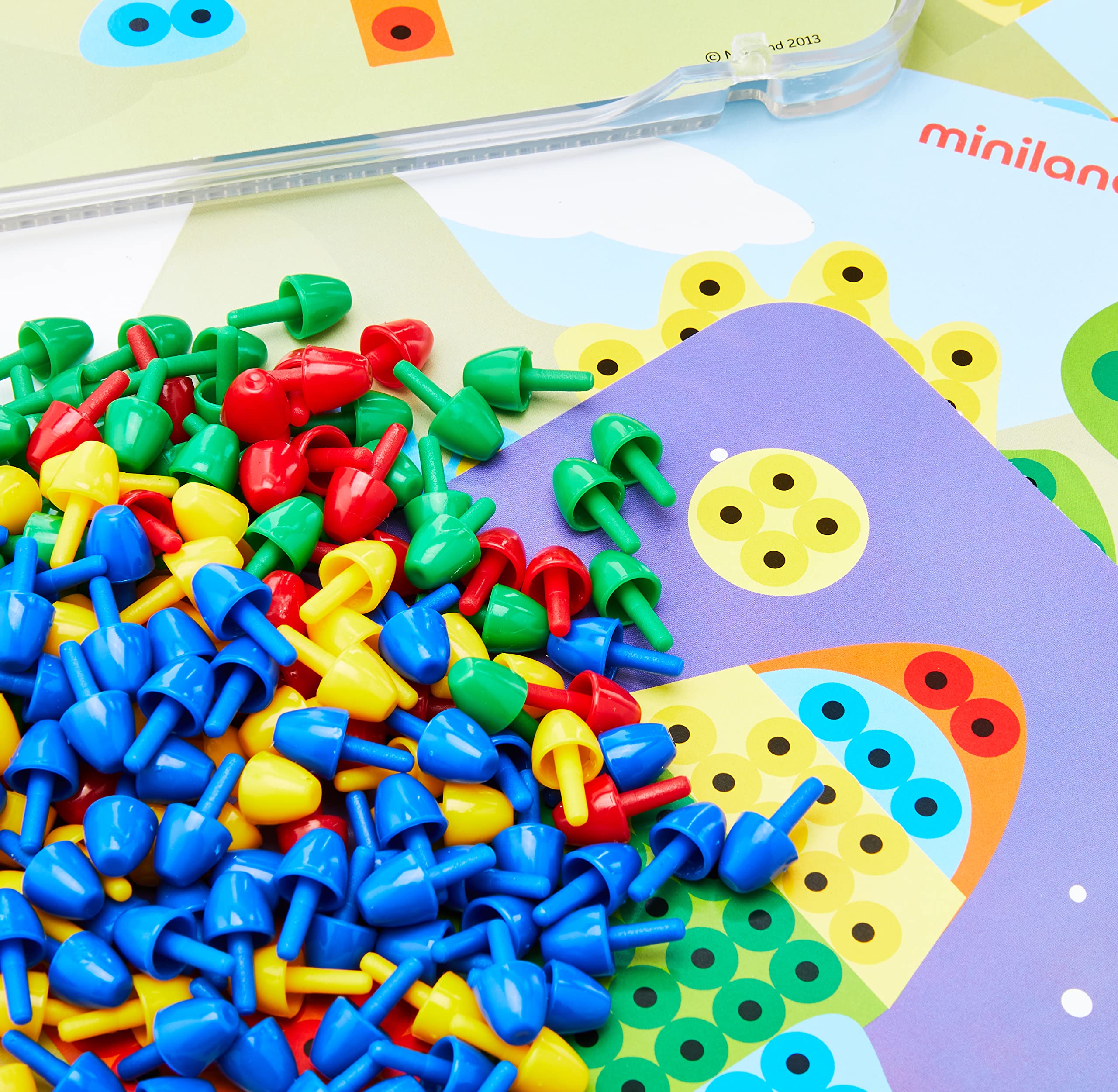 Miniland mosaico chiodini colorati 6 tavole 230 pz