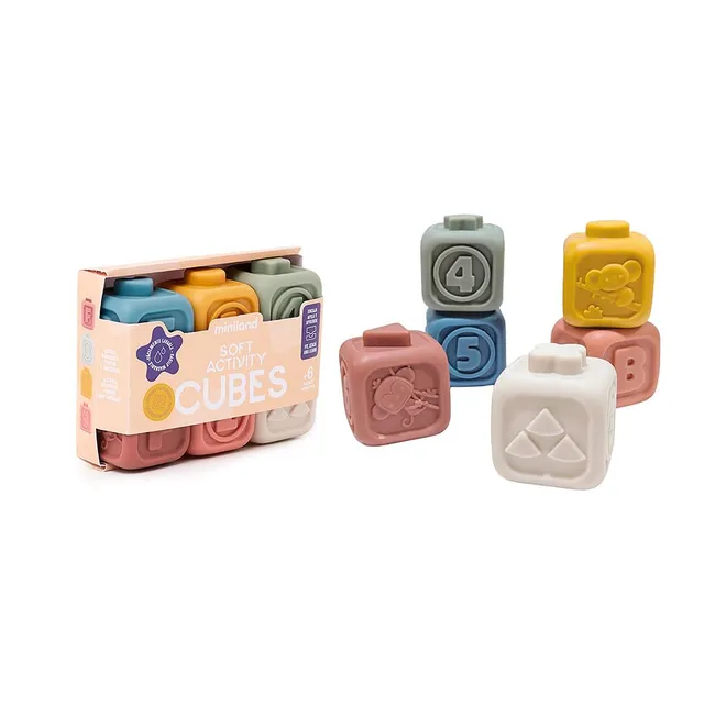 Miniland Soft Activity Cubes Cubi Sensoriali Silicone 6 Mesi+