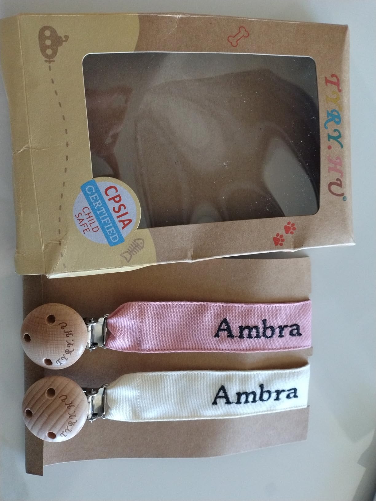 TYRY.HU Customize Name catenella portaciuccio rosa ciano 2 pezzi
