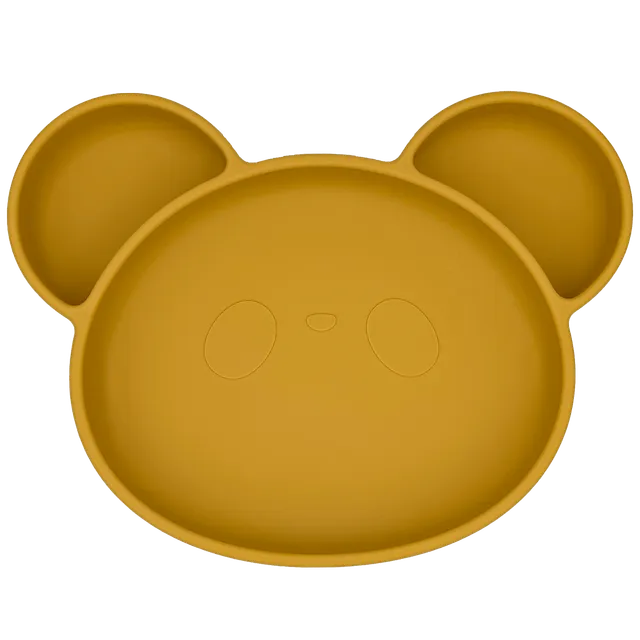 Youly Beer piatto orso giallo ocra ventosa silicone