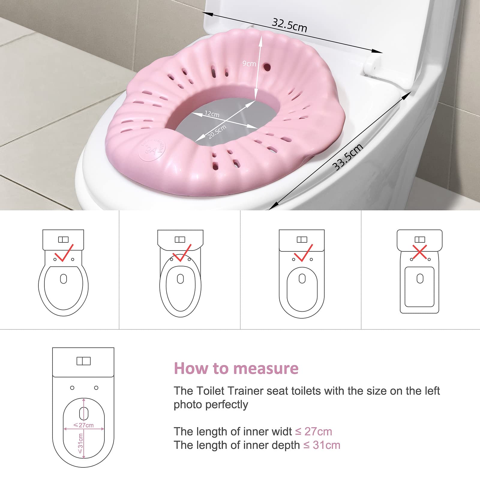 TYRY.HU riduttore WC bambini portatile rosa EVA