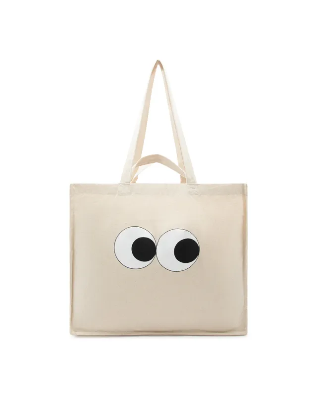 Noui Noui Shopper Eyes Borsa Cotone con Tasca Borraccia