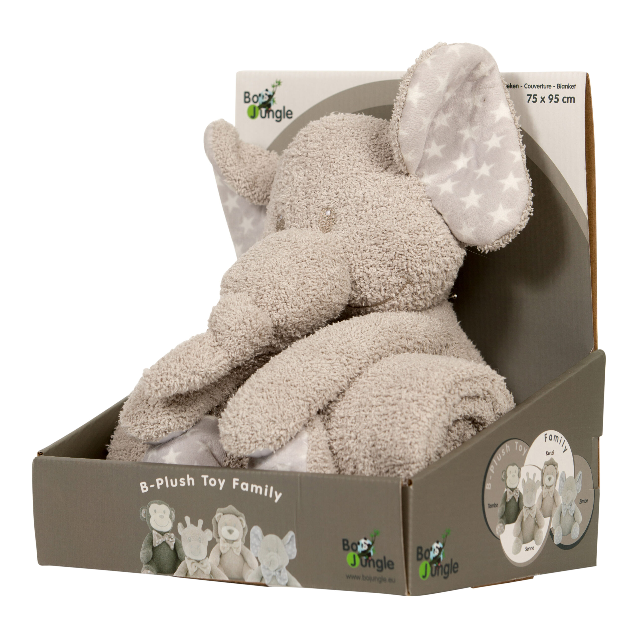 BoJungle Zimbe peluche elefante con copertina 75x95