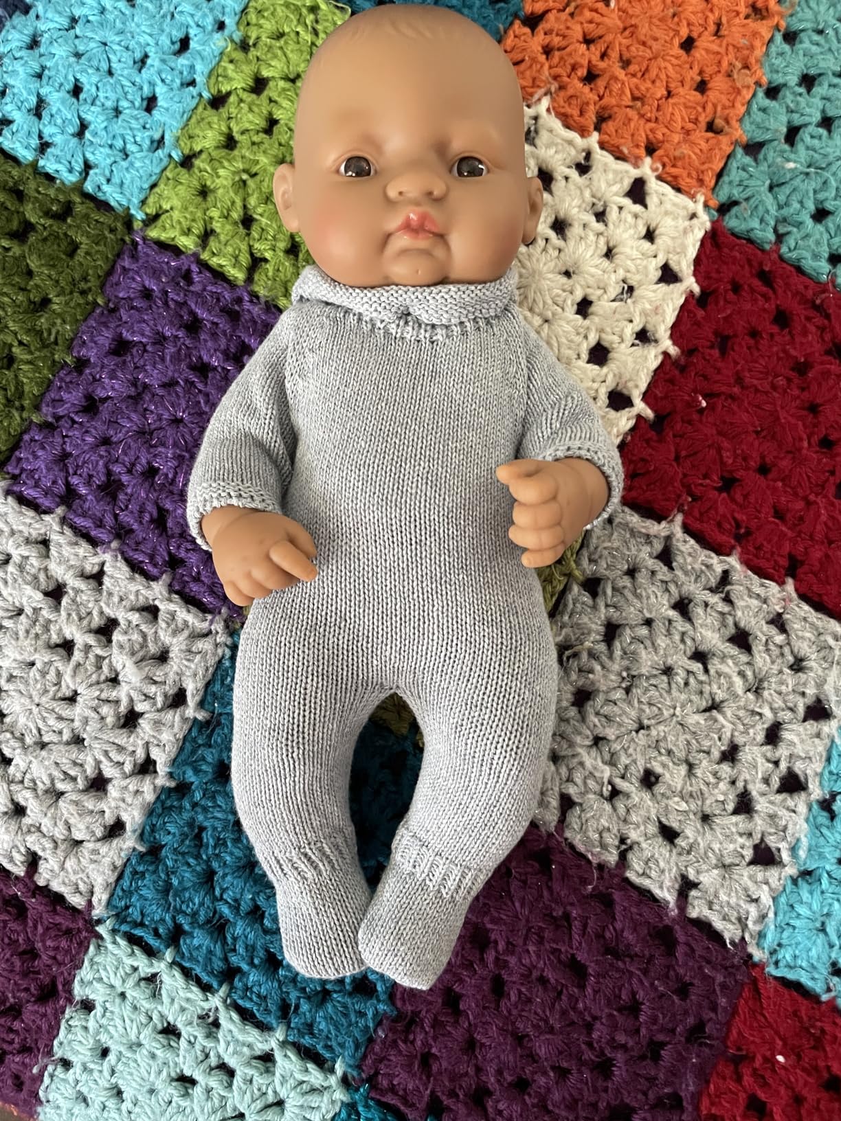 Miniland Dolls pigiama blu bambola 32 cm fibra riciclata