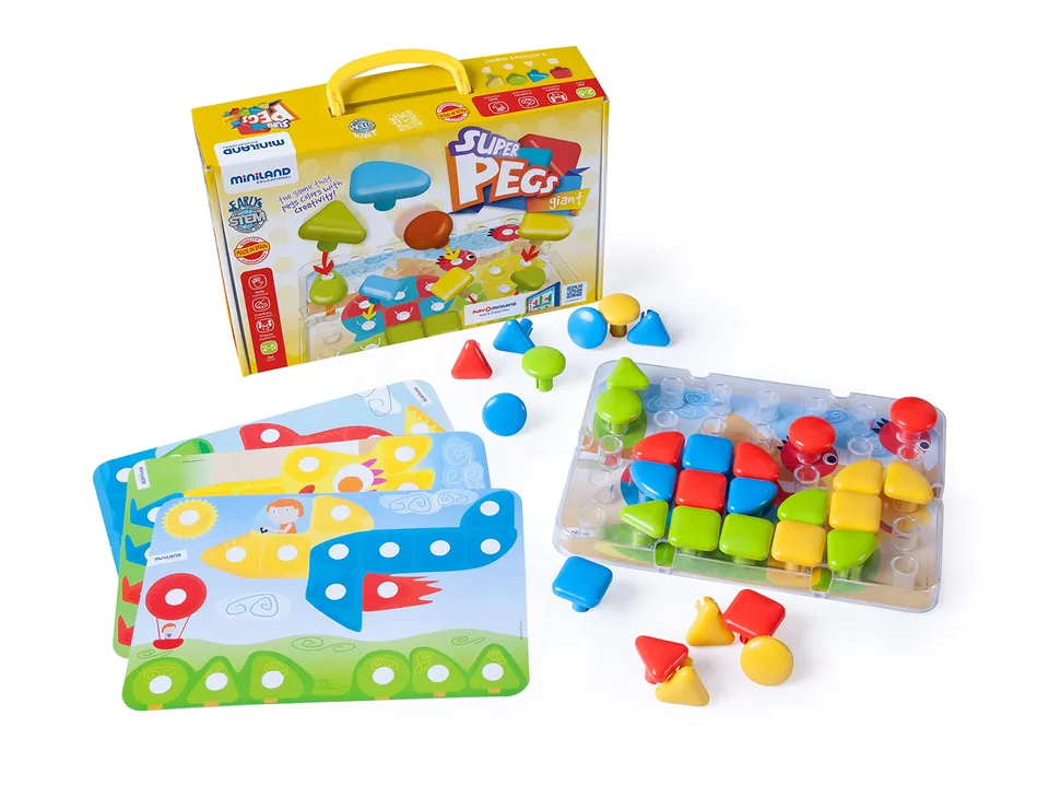 Miniland 45319 Superpins Gioco Chiodini Valigetta dai 2 Anni