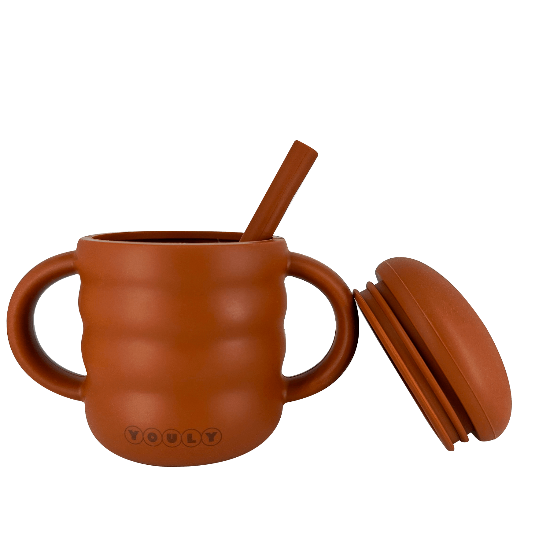 Youly Bubble bicchiere manici marrone ruggine silicone