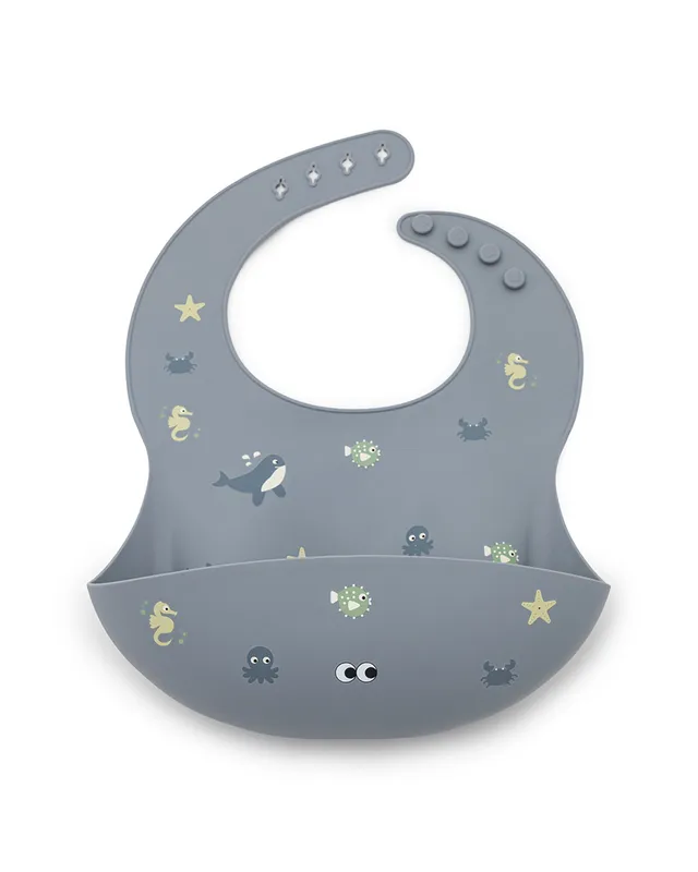 Noui Noui Bibs bavaglino silicone Wild Ocean con tasca