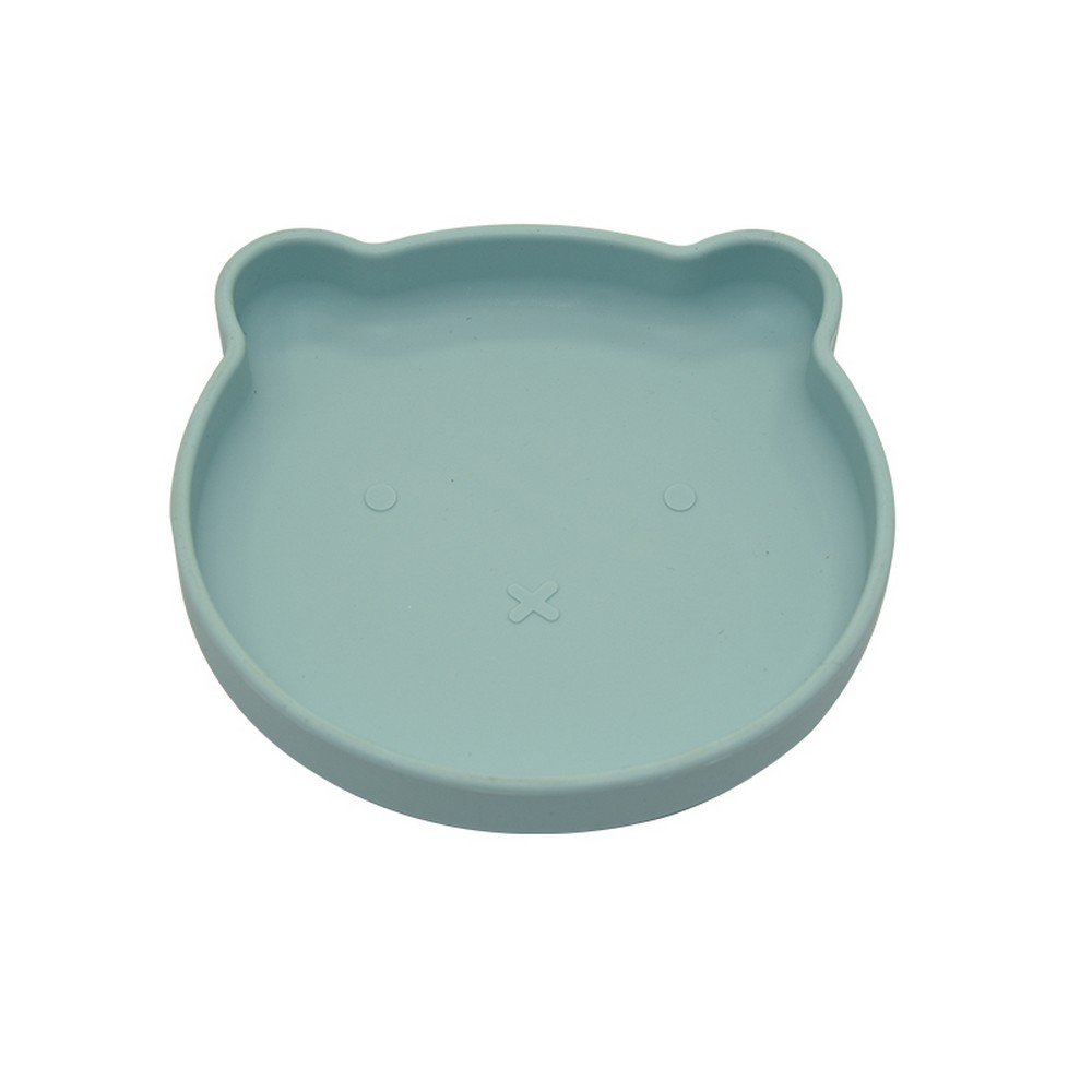 Bo Jungle Piatto Ventosa Orso Silicone Blu