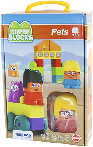 Miniland Super Blocks 32348 blocchi pets 12 pezzi animali