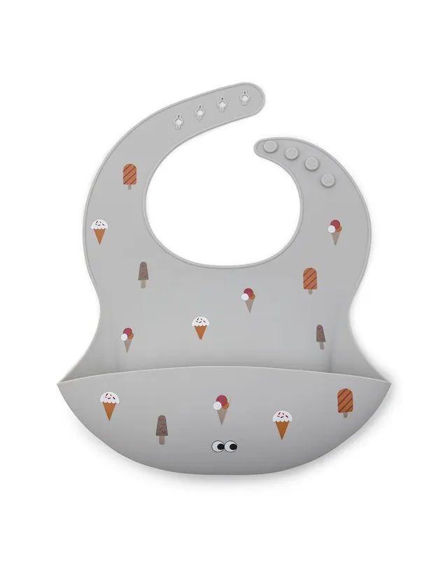 Noui Noui Bavaglino silicone ice cream grey tasca grande