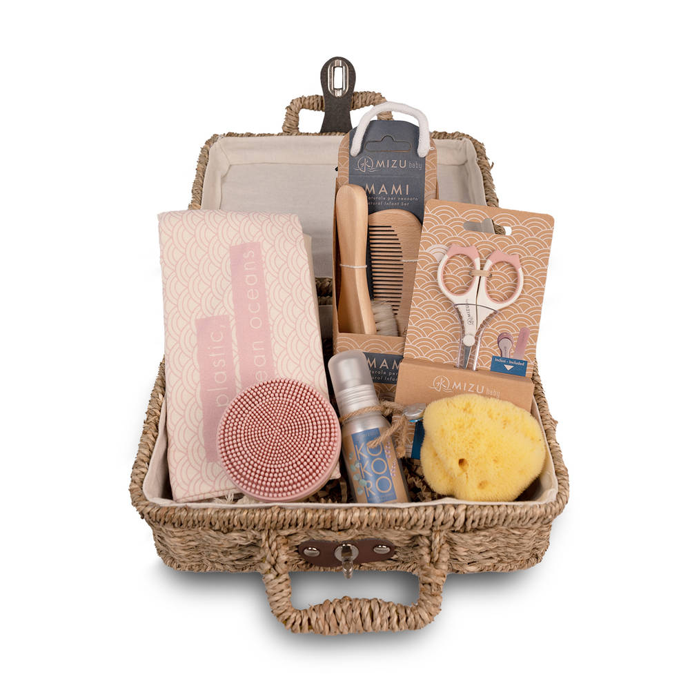 Mizu Baby Noshi Set Regalo Nascita Rosa Seagrass