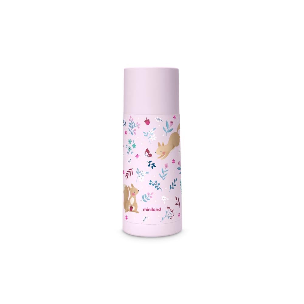 Miniland Passeggio borraccia termica 350ml acciaio Rosa Squirrel