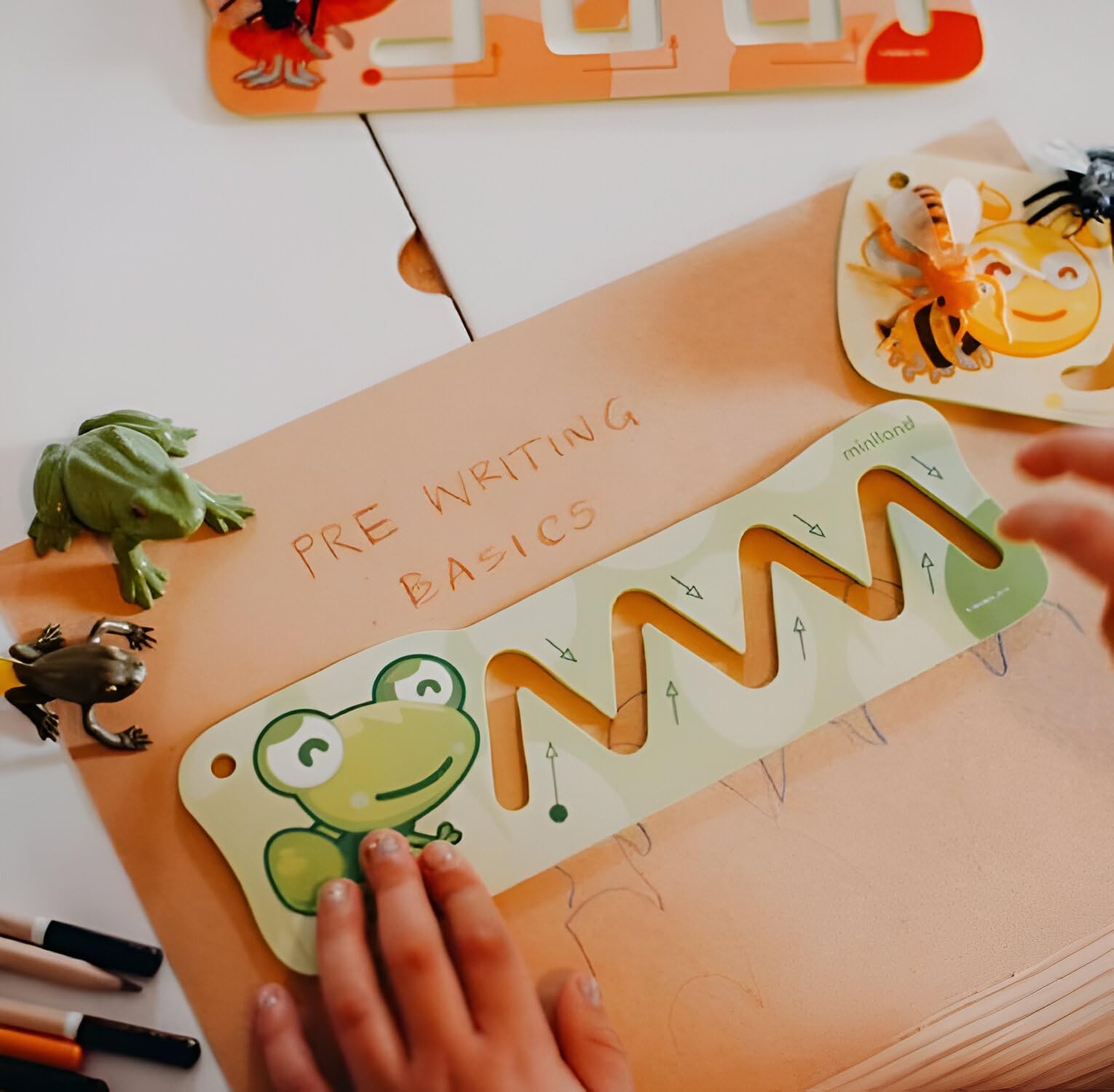 Miniland Basics Patterns stencil pre-scrittura 4 pezzi dai 2 anni