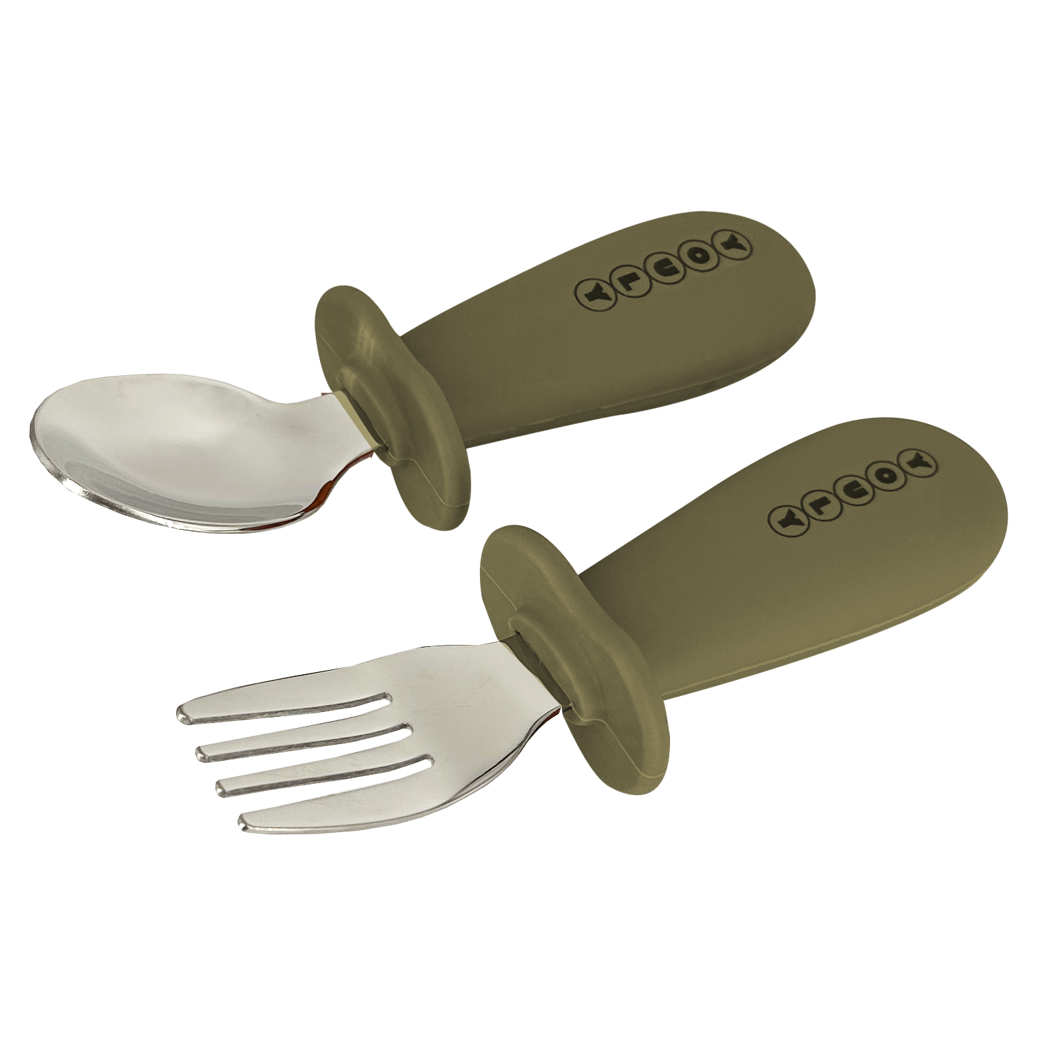 Youly Set Posate Bambino Grigio Cemento Forchetta Cucchiaio