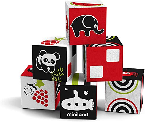 Miniland Primi Sensi Set 6 Cubi Morbidi Sonaglio 7 cm