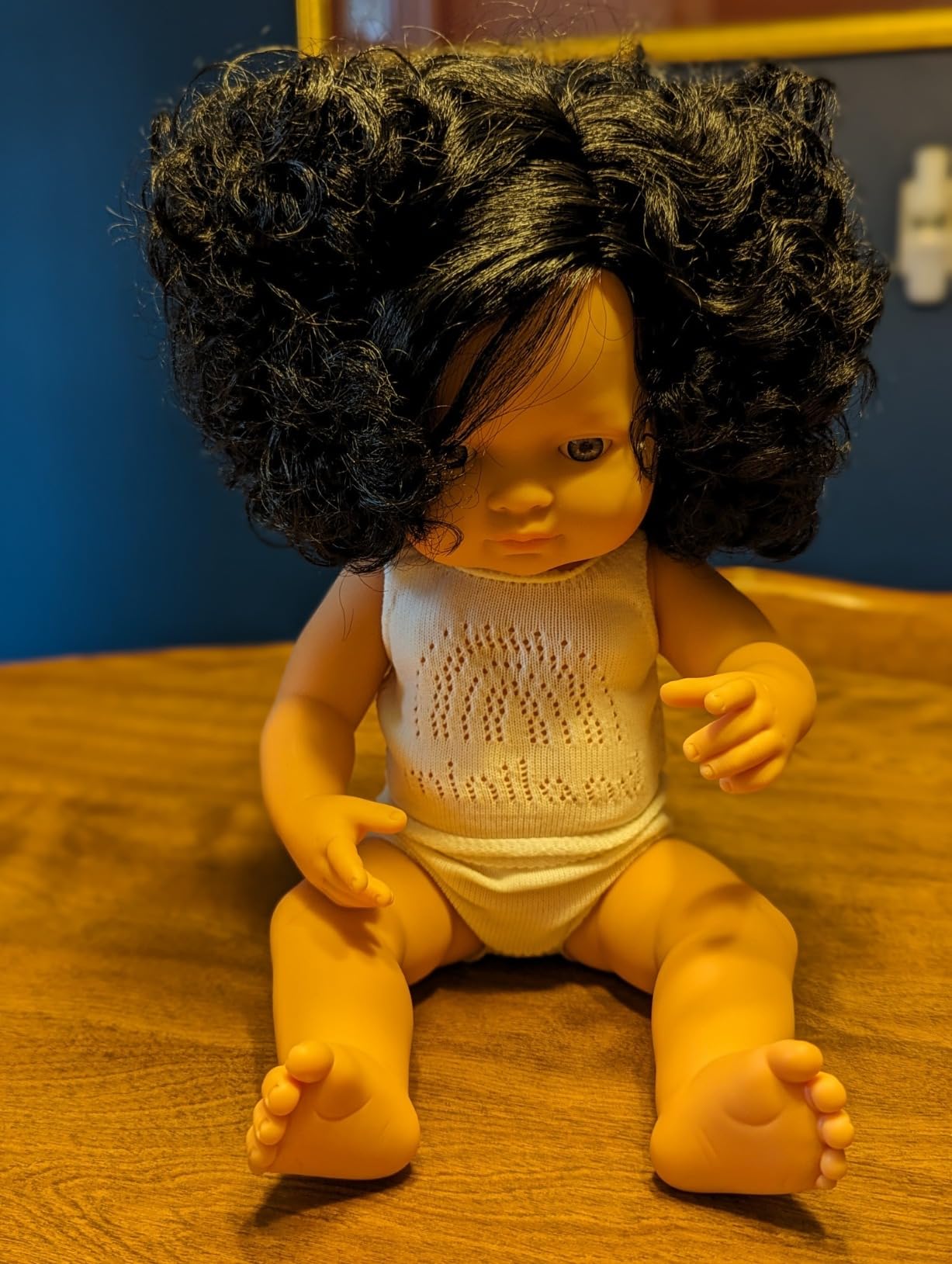 Miniland Bambole Bambola 31262 38 cm Capelli Ricci Neri