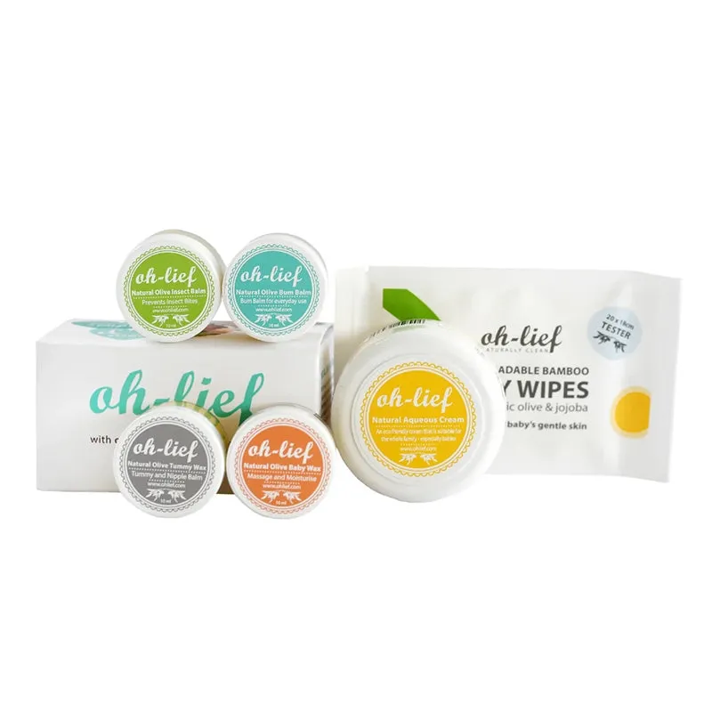 Oh-Lief Starter Box Cura Neonato 6 Prodotti Naturali Idea Regalo