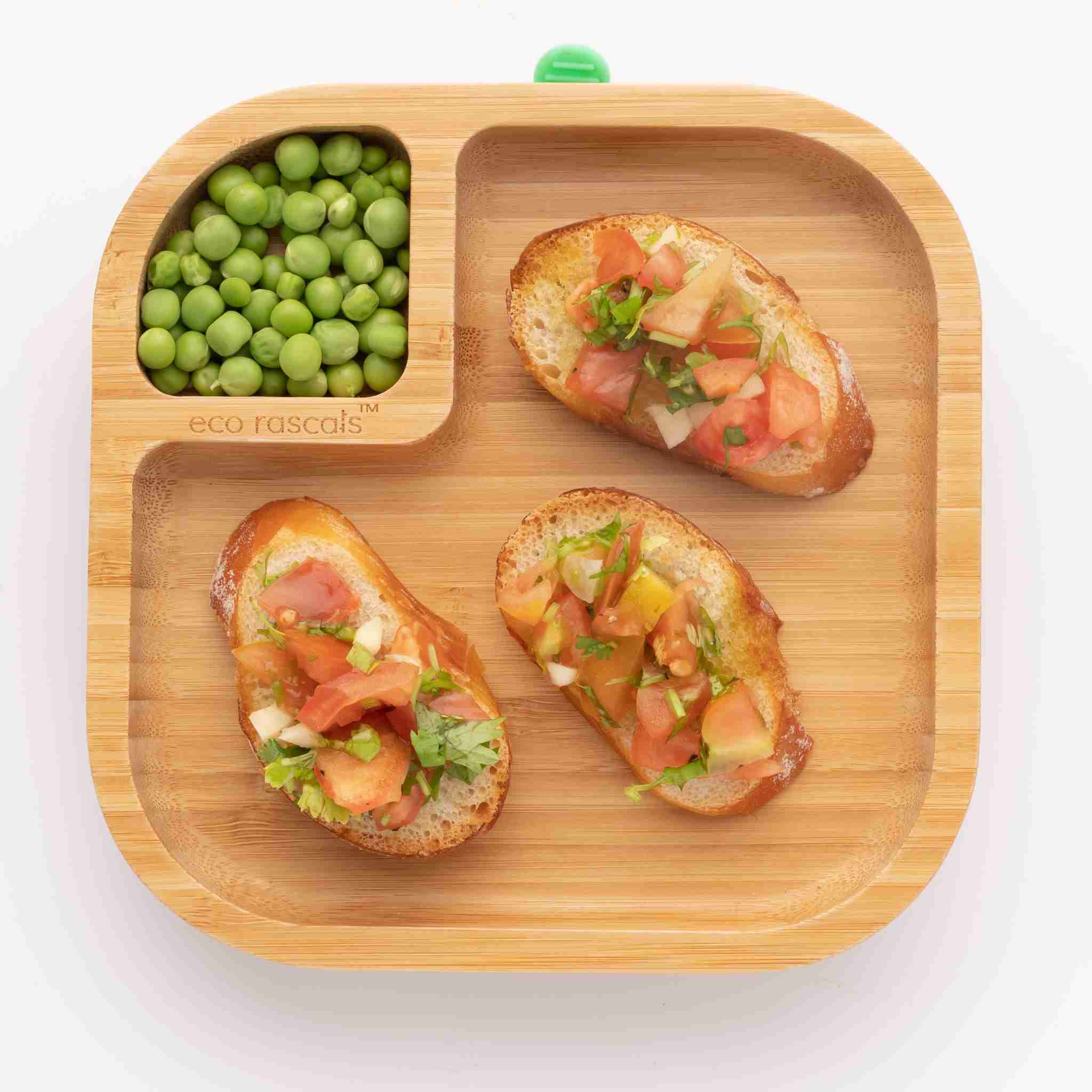 Eco Rascals Bamboo Plates piatto quadrato azzurro