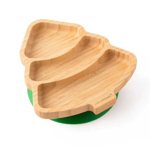 Eco Rascals Bamboo Plates piatto bambù albero Natale verde