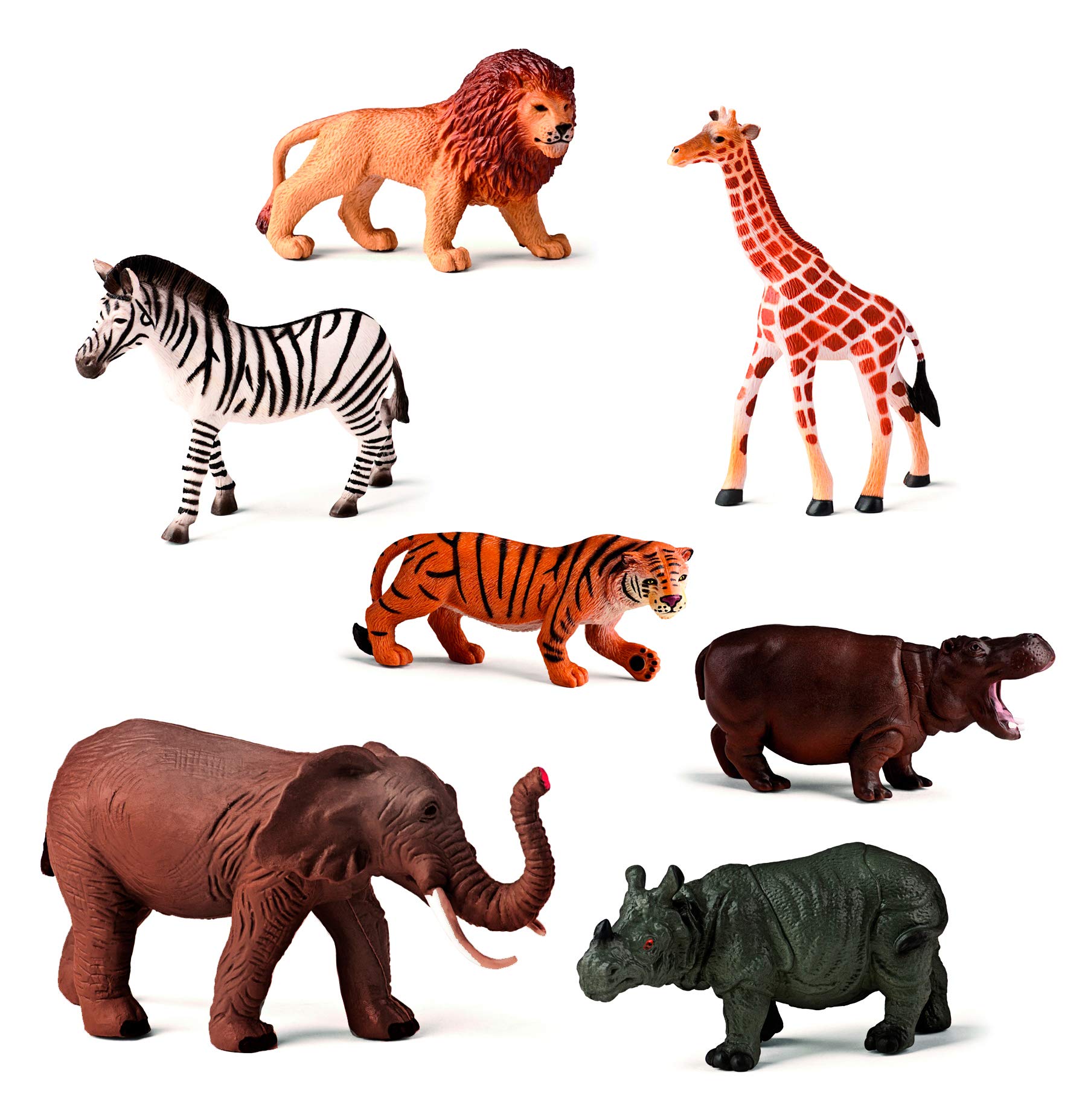 Miniland 154184 scatola animali giungla 7 figure dipinte